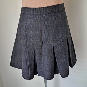Kendall & Kylie Juniors Pleated Plaid Mini Klirt Gray/Black Size M